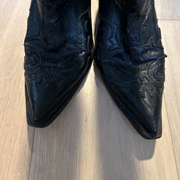 Pecos Bill Cowgirl Western Boots Black Floral Size 8 Rodeo Wearable Western - Picture 2 of 8